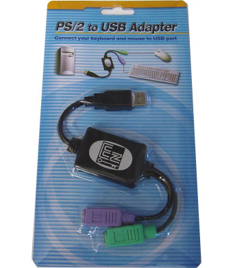 Adesso PS/2 to USB Adapter, connects 2 PS/2 connectors to 1 USB port/hub (ADP-PU21 )