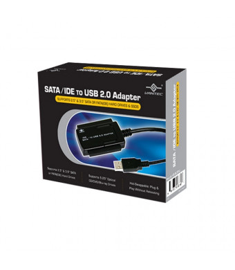 Vantec CB-ISATAU2 SATA/IDE to USB 2.0 Adapter Supports 2.5-Inch, 3.5-Inch, 5.25-Inch Hard Disk Drives (Black)