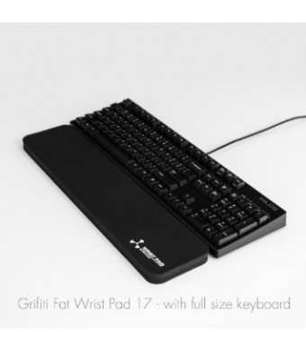 Grifiti Fat Wrist Pad 17 in Black is a 4 Inch Wide Wrist Rest for Standard Keyboards and Mechanical Keyboards New Materials