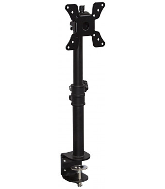 Mount-It! MI-706 Height-Adjustable Computer Monitor Desk Mount Stand for One LCD Flat Screen Monitor, VESA 50, 75 and 100 Compatible with 22, 23, 24, 27, 30 inch Monitors, Full Motion, Tilt, Swivel, 33 lbs Capacity, Clamp Base