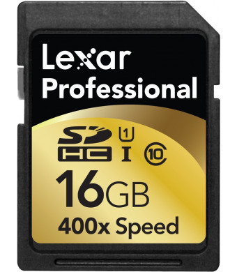 LEXA9 Lexar Professional 400x 16GB SDHC UHS-I Flash Memory Card LSD16GCTBNA400