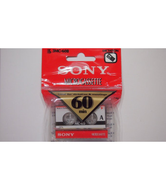 Sony 60 Minute Blank Microcassette Tapes MC-60, Set of 3