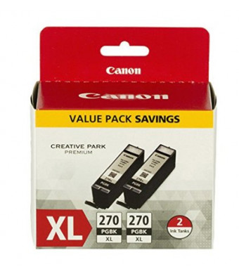 Canon PGI-270 XL Pigment Black Twin Pack, Compatible to MG7720,MG6820,MG6821,MG6822,MG5720,MG5722,MG5721