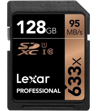 Lexar Professional 633x 128GB SDXC UHS-I Card w/Image Rescue 5 Software - LSD128GCB1NL633