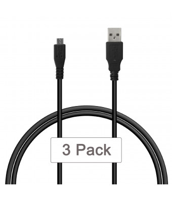 Luxebell Premium Mini USB Data Transfer Charging Cable Cord for GoPro Hero 4 3+ 3 Silver Black White, Hero HD - 3-pack 3.3 Feet (1 Meter)