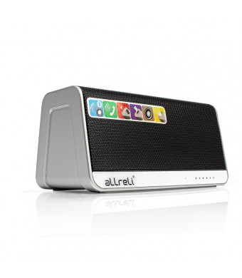 aLLreLi Ultra-Portable Bluetooth 4.0 Speaker w/ Touchpad, 2600mAh External Battery (13 Hour Playtime), Aux, Micro SD MP3 Player, Microphone and Led Light (Black)
