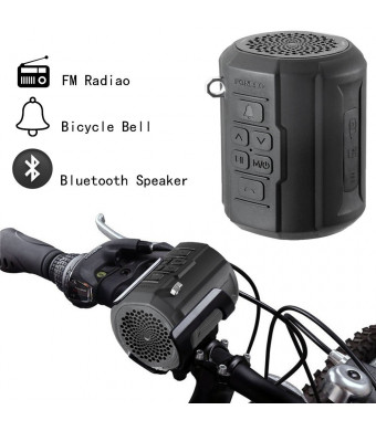 Bluetooth Speaker, Foneso F1 Portable Wireless Player for Outdoor Travel Bicycle Cycling, 6w Strong Passive Radiator with Remote Controller and Metal Hook Loop