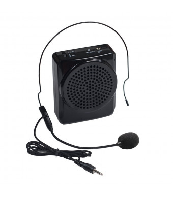 DuaFire Voice Amplifier Portable Microphone with Waistband for Teachers, Speakers, Yoga Instructors, Gym Directors, Coaches, Presentations, Seniors and Tour Guides (Black)