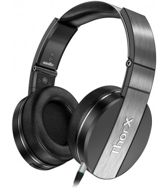 Sentey Thorx Headphones Headset With Microphone Wired HD Over the Ear Volume Control Audiophile Metal Band Rotation Cups Travel Carrying Case Included LS-4430 HD Gaming Pc Mac Computer Men Kids Girls
