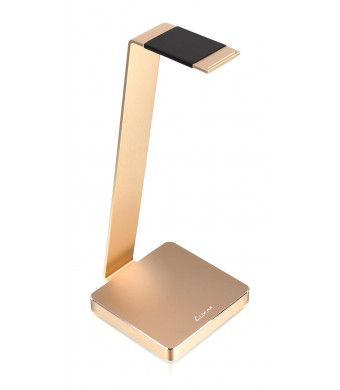 LUXA2 E-ONE Gold Aluminum Headphone Stand for Beats, Sony, Sennheiser, Philips, Audio-Technica, Plantronics, Bose, JVC, Gaming, and DJ Professionals