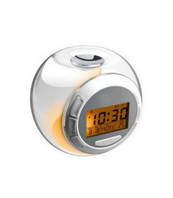 ORIENT HORIZON Natural Sound Alarm Clock 7 Color Changing Light LED Screen 3AAA Battery Powered Small Music Alarm