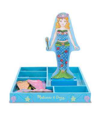 Melissa & Doug Merry Mermaid Wooden Dress-Up Doll and Stand - 35 Magnetic Accessories