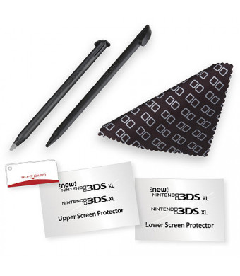 Game Traveler Essentials Screen Protectors and Stylus Pack for Nintendo 3DS - Black