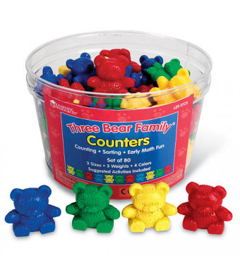 Learning Resources Three Bear Family Counters, Set of 80