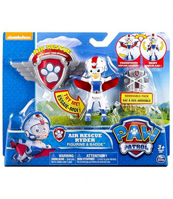 Spin Master Paw Patrol, Air Rescue Ryder Figure, Removable Pack and Badge