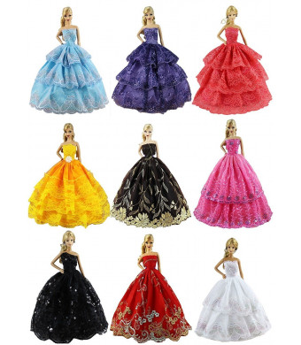 ZITA ELEMENT Lot 6 PCS Fashion Handmade Clothes Dress for Barbie Doll XMAS GIFT