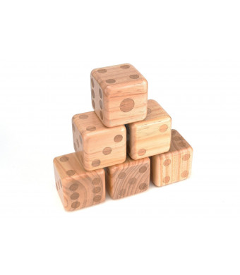 Giant Wood Yard Dice - Each Die 3.5" - with Carry Bag by Trademark Innovations