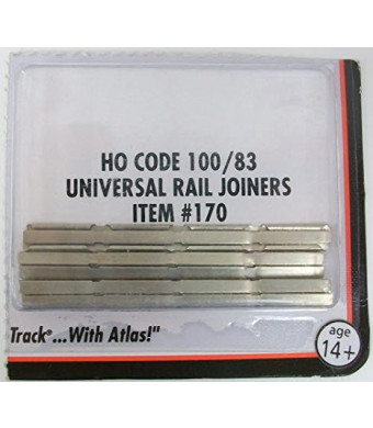 Code 100/83 Nickel Silver Universal Rail Joiners 48 Pcs per Blister, Atlas #170 HO Scale