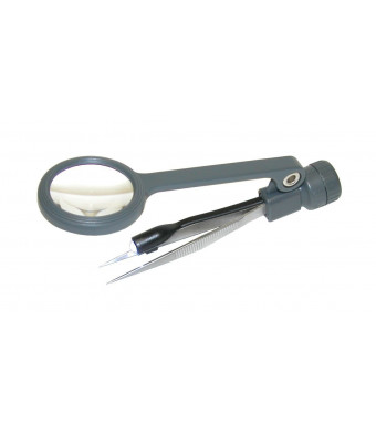 Carson Lighted MagniGrip 4.5x LED Lighted Magnifier with Precision Tweezers (MG-88)