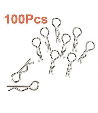 100pcs Universal 1/10th Scale Bend Body Clips Pins Metal Stainless Steel For Redcat HPI Himoto RC Car Parts Truck Buggy Shell Replacement HSP 02053