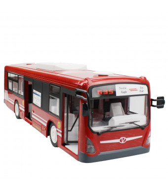 Fisca 6 Channel 2.4G Remote Control Bus Opening Doors and Acceleration Funcation Simulation Sound and Flashing Light Truck Model