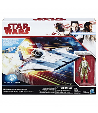 Star Wars Force 3.75 inch Action Figure - Resistance A-Wing Fighter and Pilot Tallie