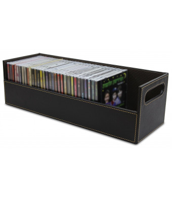 Stock Your Home Stacking CD Tray and Media Storage Box For CD Shelf Storage and Organization, Holds 40 CDs - Chocolate