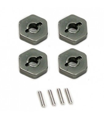 Atomik RC Alloy Wheel Hex Adaptor, Grey fits the Traxxas 1/16 Slash 4x4 and Other Traxxas Models - Replaces Traxxas Part 7154