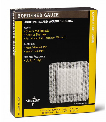 Sterile Bordered Gauze, 4"  x 4"  (Pack of 15)