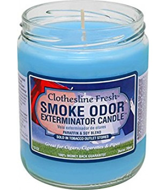 Smoke Odor Exterminator 13oz Jar Candle, Clothesline Fresh