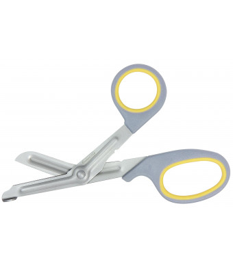 PhysiciansCare by First Aid Only 90292 First Aid Titanium Bonded Bandage Shears, 7"  Bent, Gray/Yellow