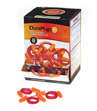 Liberty DuraPlug Corded Disposable Foam Earplug with 32 dB NRR, Orange (Case of 100 Pairs)