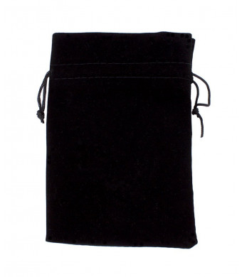Large 7” x 5” Black Velour Pouch with Drawstring by Wiz Dice