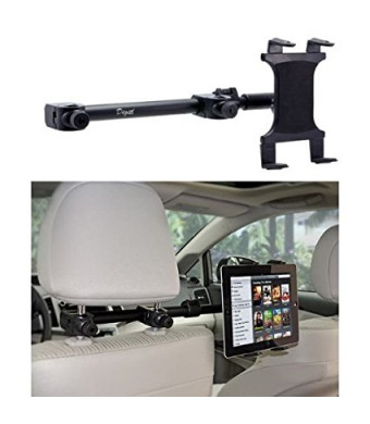 Premium Multi Passenger Universal Headrest Cradle Car Mount for Apple ipad / ipad 2 / ipad 3 / ipad 4 / ipad Air and ipad Mini w/ Swivel Vibration-Free Cradle (revised - with all 7-12 inch tablets)