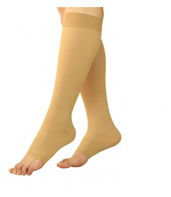 Maternity Compression Socks - Pregnancy Stockings and Leggings Knee High Open Toe