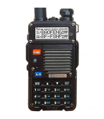 BaoFeng BF-F8HP (UV-5R 3rd Gen) 8-Watt Dual Band Two-Way Radio (136-174MHz VHF and 400-520MHz UHF) Includes Full Kit with Large Battery