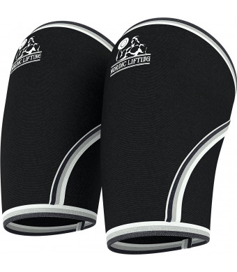 Elbow Sleeves (1 Pair) Support and Compression for Weightlifting, Powerlifting,Cross Training and Tennis -5mm Neoprene Sleeve for the Best Performance -Both Women and Men-by Nordic Lifting-1 Year Warranty