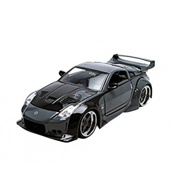 D.K.'s Nissan 350Z Black "Fast n Furious"  Movie 1/24 by Jada 97172 Full Body Grey Design and Black Hood