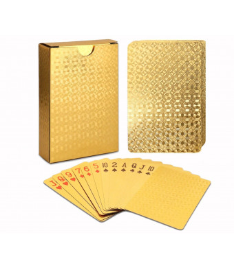 Luxury 24K Gold Foil Poker Playing Cards Deck Carta de Baralho with Box Good Gift Idea