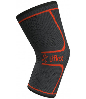 UFlex Athletics Knee Compression Sleeve Support for Running, Jogging, Sports, Joint Pain Relief, Arthritis and Injury Recovery-Single Wrap