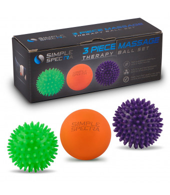 Massage Ball Roller Set - Spiky and Lacrosse Physical Therapy Balls | Pain Relief Deep Tissue Massager, Myofascial Release, Trigger Point, Plantar Fasciitis with eBook Guide and Travel Bag