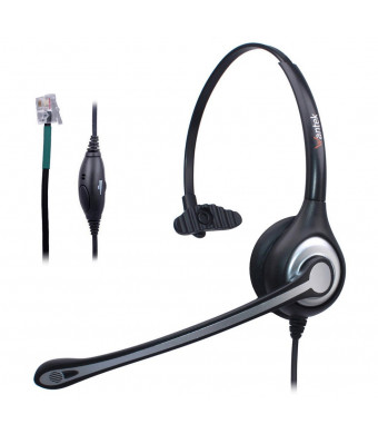 Wantek Corded Telephone Headset Mono w/ Noise Canceling Mic for AVAYA Aastra Allworx Adtran Alcatel Lucent AltiGen Comdial Digium Gigaset InterTel Mitel Plantronics MiVoice Landline Deskphones(F600S1)