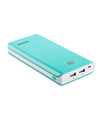ROMOSS Sense 6 20000mAh 2-Port Power Bank, Large Capacity Portable Charger External Batteries with 2.1A / 1A Output and LED Indicator for iPhone Samsung Smartphone iPad and Tablet - Blue
