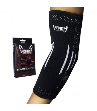 Venom Elbow Brace Compression Sleeve - Elastic Support for Tendonitis Pain, Tennis Elbow, Golfer's Elbow, Arthritis, Bursitis, Basketball, Baseball, Football, Golf, Lifting, Sports, Men, Women