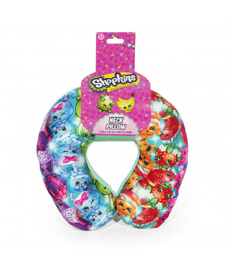 Shopkins Rainbow Multi Colored Travel Neck Pillow For Kids.
