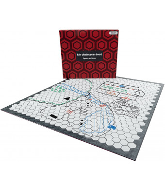 Hexers role playing game board: vinyl mat alternative - Dungeons and Dragons DandD DnD Pathfinder RPG play compatible - 27''x23'' - 1'' squares on one side, 1'' hexes on the other - Foldable and Dry Erase