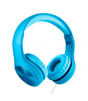 New! LilGadgets Connect+ Pro Premium Volume Limited Wired Headphones with SharePort for Children / Kids (Blue)
