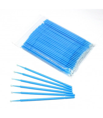 NSI 100 2mm Medium Touch Up Micro Brush Applicator for Detail Painting or Cleaning - Auto, Marine, Crafts, Cosmetics - Blue
