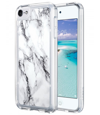 iPod Touch 6 Case,iPod 6 Case,ULAK iPod Touch 6 Marble CLEAR Case SLIM Anti-Scratch Flexible Soft TPU Bumper PC Back Hybrid Shockproof Protective Case for Apple iPod Touch 5/6th-marble pattern