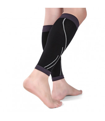 Calf Compression Sleeve - Calf Brace - Leg Compression Socks for Helps Shin Splint with Men, Women and Runners - Calf Guard for Running, Cycling, Maternity, Travel, Nurses